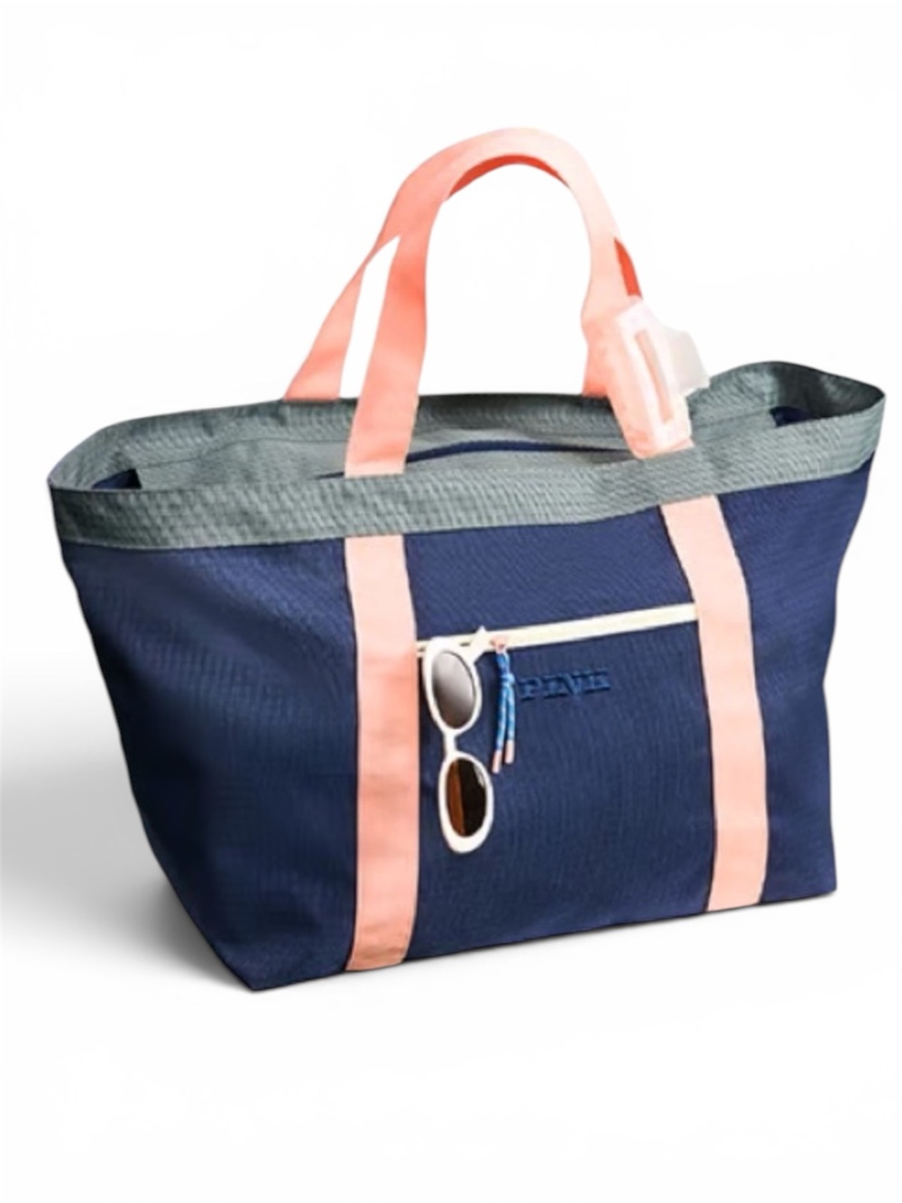 PINK Victoria's Secret Navy Tote with Pink Straps and Green Trim
